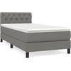 Image de vidaXL Lit boxspring avec matelas gris foncé 80x200 cm Tissu