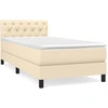 Image de vidaXL Lit boxspring avec matelas Crème 80x200 cm Tissu