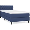 Image de vidaXL Lit boxspring avec matelas bleu 80x200 cm Tissu
