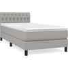 Image de vidaXL Lit boxspring avec matelas gris clair 90x190 cm Tissu