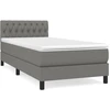 Image de vidaXL Lit boxspring avec matelas gris foncé 90x200 cm Tissu