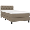 Image de vidaXL Lit boxspring avec matelas Taupe 100x200 cm Tissu