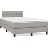 Image de vidaXL Lit boxspring avec matelas gris clair 120x200 cm Tissu