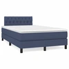 Image de vidaXL Lit boxspring avec matelas bleu 120x200 cm Tissu