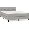 Image de vidaXL Lit boxspring avec matelas gris clair 140x190 cm Tissu
