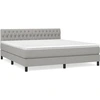 Image de vidaXL Lit boxspring avec matelas gris clair 180x200 cm Tissu