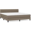 Image de vidaXL Lit boxspring avec matelas Taupe 180x200 cm Tissu