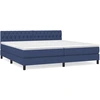 Image de vidaXL Lit boxspring avec matelas bleu 200x200 cm Tissu