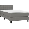 Image de vidaXL Lit boxspring avec matelas gris foncé 80x200 cm Tissu
