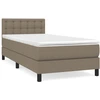 Image de vidaXL Lit Boxspring avec matelas Taupe 80x200 cm Tissu