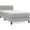 Image de vidaXL Lit boxspring avec matelas gris clair 90x190 cm Tissu