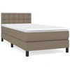 Image de vidaXL Lit boxspring avec matelas Taupe 100x200 cm Tissu