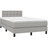 Image de vidaXL Lit boxspring avec matelas gris clair 120x200 cm Tissu