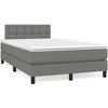 Image de vidaXL Lit boxspring avec matelas gris foncé 120x200 cm Tissu