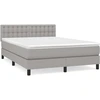 Image de vidaXL Lit boxspring avec matelas gris clair 140x200 cm Tissu