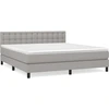 Image de vidaXL Lit boxspring avec matelas gris clair 160x200 cm Tissu