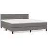 Image de vidaXL Lit boxspring avec matelas gris foncé 180x200 cm Tissu