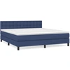 Image de vidaXL Lit boxspring avec matelas bleu 180x200 cm Tissu