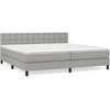 Image de vidaXL Lit boxspring avec matelas gris clair 200x200 cm Tissu