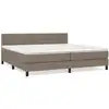 Image de vidaXL Lit boxspring avec matelas Taupe 200x200 cm Tissu
