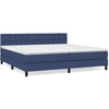 Image de vidaXL Lit boxspring avec matelas bleu 200x200 cm Tissu