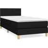 Image de vidaXL Lit boxspring avec matelas noir 80x200 cm tissu
