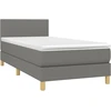 Image de vidaXL Lit boxspring avec matelas gris foncé 90x200 cm Tissu