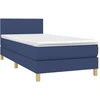 Image de vidaXL Lit boxspring avec matelas bleu 90x200 cm Tissu