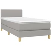 Image de vidaXL Lit boxspring avec matelas gris clair 100x200 cm Tissu