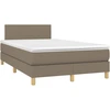 Image de vidaXL Lit Boxspring avec matelas Taupe 120x200 cm Tissu