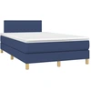 Image de vidaXL Lit boxspring avec matelas bleu 120x200 cm Tissu