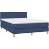Image de vidaXL Lit boxspring avec matelas bleu 140x200 cm Tissu