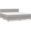 Image de vidaXL Lit boxspring avec matelas gris clair 160x200 cm Tissu