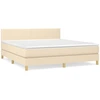 Image de vidaXL Lit boxspring avec matelas Crème 180x200 cm Tissu