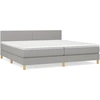 Image de vidaXL Lit boxspring avec matelas gris clair 200x200 cm Tissu