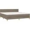 Image de vidaXL Lit boxspring avec matelas Taupe 200x200 cm Tissu