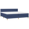 Image de vidaXL Lit boxspring avec matelas bleu 200x200 cm Tissu