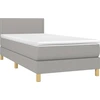 Image de vidaXL Lit boxspring avec matelas gris clair 80x200 cm Tissu