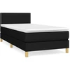 Image de vidaXL Lit boxspring avec matelas noir 80x200 cm tissu
