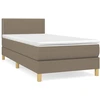 Image de vidaXL Lit boxspring avec matelas Taupe 90x200 cm Tissu