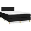 Image de vidaXL Lit boxspring avec matelas noir 120x200 cm Tissu