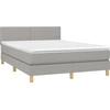 Image de vidaXL Lit boxspring avec matelas gris clair 140x200 cm Tissu
