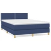 Image de vidaXL Lit boxspring avec matelas bleu 140x200 cm Tissu