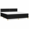 Image de vidaXL Lit boxspring avec matelas noir 160x200 cm Tissu