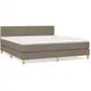 Image de vidaXL Lit boxspring avec matelas Taupe 180x200 cm Tissu