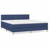 Image de vidaXL Lit boxspring avec matelas bleu 180x200 cm Tissu