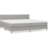 Image de vidaXL Lit boxspring avec matelas gris clair 200x200 cm Tissu