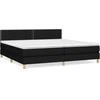 Image de vidaXL Lit boxspring avec matelas noir 200x200 cm tissu