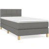 Image de vidaXL Lit boxspring avec matelas gris foncé 80x200 cm Tissu