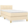 Image de vidaXL Lit boxspring avec matelas Crème 80x200 cm Tissu